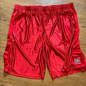 Vibrant Red Nebraska HuskerAthletic Shorts with Elastic Waistband and Drawstring